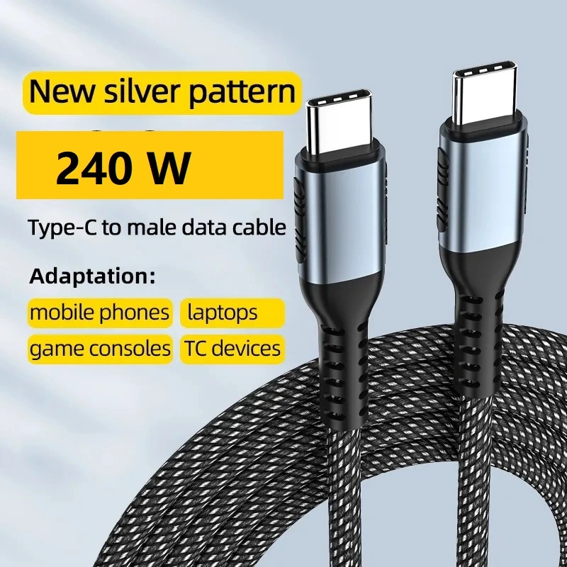 Nylon Braid 240 W Type C to C Charger Cable for Phone for Switch